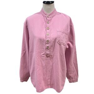 California Drawstrings Pink Sustainable Cotton Pullover Top Size Medium